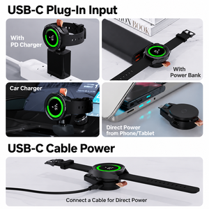 SIKAI สำหรับซัมซุงกาแล็กซี่วอทช์ 8/<span class=keywords><strong>7</strong></span>/6/5/4 เครื่องชาร์จ USB-C <span class=keywords><strong>แบ</strong></span>บพกพาพาวเวอร์แบงค์/โทรศัพท์/แล็ปท็อป 90 °   แม่เหล็กหมุนได้สำหรับการเดินทาง - Product Image 2