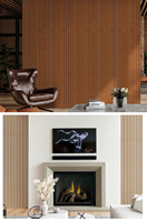 Panneaux muraux acoustiques en PVC, fibre de polyester, grain de bois pour l'absorption acoustique intérieure, pour chambre à coucher, salon, salle de conférence
