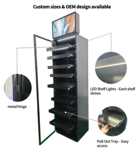 Khói cửa hàng thuốc lá tủ thuốc lá Rack hiển thị với ánh sáng LED - Product Image 2