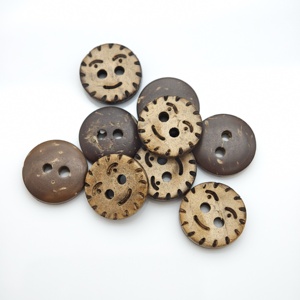 <span class=keywords><strong>Botones</strong></span> de Coco Naturales Biodegradables Sin Plástico con Diseño de Sonrisa de Dibujos Animados Grabados con Láser para Ropa Casual Infantil - Product Image 1