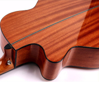 Guitare Basse Acoustique 4 Cordes en Gros, Basse en Bois Naturel Taille Standard, Corps Creux à Résonance Profonde, Pas d'Amplificateur Nécessaire G-MBS-50