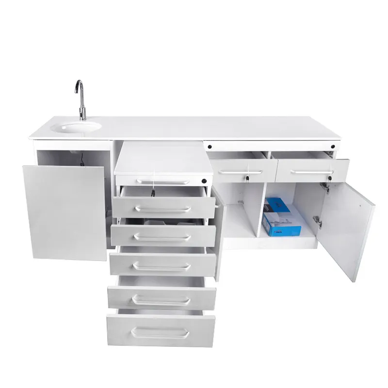 Anteeth Customized Dental Clinic Cabinet stainless steel material Marble table Ceramic sink Dental Cabinet Furniture