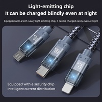 Nuevo Producto: Cable de Datos USB Tipo-C de 100W 3 en 1 con Pantalla LED para Teléfono Móvil, Carga Rápida de 6A para Uso en Automóvil