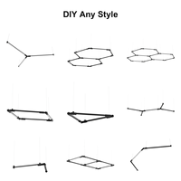 Luminaire suspendu géométrique DGLUX DIY pour restaurant, café, bureau, salle d'exposition, lampe suspendue linéaire personnalisée, rotative à 360 degrés