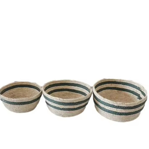 Venta caliente de gran capacidad de almacenamiento de cosméticos de escritorio merienda cesta de almacenamiento de artículos diversos cuerda de papel + cesta de almacenamiento tejida de maíz