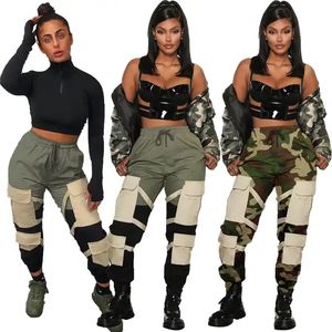 New Arrivals Fall Trendy Women's <strong>Cami</strong> Pants Pocket Cargo Casual Camouflage Overalls Cargo Pants for Women - Product Image 2