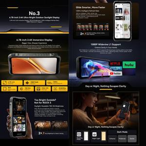 Blackview ROCK 5 รุ่นทั่วโลก ปี 2026 โทรศัพท์มือถือสุดทนทาน รองรับ 4G, หน่วยความจำ 12GB+256GB, หน้าจอ 6.78 นิ้ว ระบบปฏิบัติการ Android 16 - Product Image 3