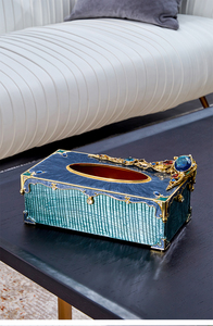 Sanloren nhập Lux hiện đại bằng gỗ vàng cạnh lưu trữ Hộp văn phòng Sáng Tạo men kim loại mô hộp caja de panuelos de madera - Product Image 5