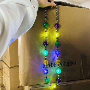 Supplies Carnival Party Favor Led Light up 41" <b>Mardi</b> <b>Gras</b> <b>Bead</b> Necklaces - Product Image 4