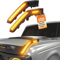 Feux de signalisation LED pour poignée de capot, kit d'éclairage antibrouillard 12V 40W, barre d'éclairage de positionnement (clignotants latéraux DRL ambre) pour accessoires 2021-2026