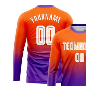 Bold Gradient <b>Long</b> Sleeve Soccer Jersey Football Athletic Shirt Breathable Quick Dry Performance <b>Match</b> Training Uniform for Men - Product Image 3