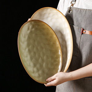 Assiettes à poisson ovales en céramique <span class=keywords><strong>japonaise</strong></span> <span class=keywords><strong>haut</strong></span> <span class=keywords><strong>de</strong></span> <span class=keywords><strong>gamme</strong></span>, plateaux à sashimi luxueux, assiettes à barbecue, <span class=keywords><strong>vaisselle</strong></span>, <span class=keywords><strong>vaisselle</strong></span> <span class=keywords><strong>de</strong></span> restaurant - Product Image 5