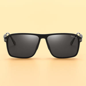 Lunettes de soleil rectangulaires gris-noir 2150 UV400 anti-reflet, monture complète, verres TAC, style conduite unisexe - Product Image 3