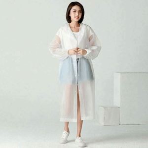 High Quality Eco-Friendly Windproof Unisex EVA+CPE Fashion <b>Raincoat</b> Thickened Waterproof Attached Hood Custom Logo Fishing Girls - Product Image 5