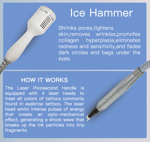 New Arrival Portable 4 in 1 Blackhead Removal Picosecond-laserings Tattoo-removal Machine with Cold Hammer - Product Image 4