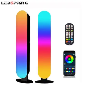 Barra de luz inteligente RGB para jogos, controle remoto por aplicativo com porta USB, luz de fundo para TV e mudança de humor, música e sincronização para decoração de quartos, 2 unidades