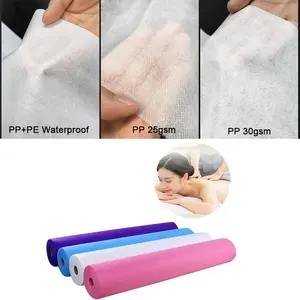 Meja pijat sekali pakai medis Spa dikemas seprai kain Nonwoven sekali pakai dalam rol untuk Salon rumah sakit dan kecantikan