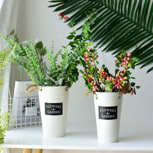 Stampa bianca grande e alta disposizione floreale secchio in metallo vaso alto <span class=keywords><strong>per</strong></span> composizioni floreali forniture <span class=keywords><strong>per</strong></span> negozi di <span class=keywords><strong>fiori</strong></span> - Product Image 3