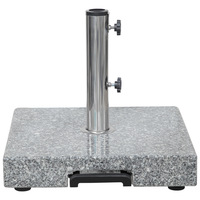 Support de parasol extérieur robuste et moderne avec base en granit et tube en acier inoxydable pour poteaux de 38 à 48 mm de diamètre