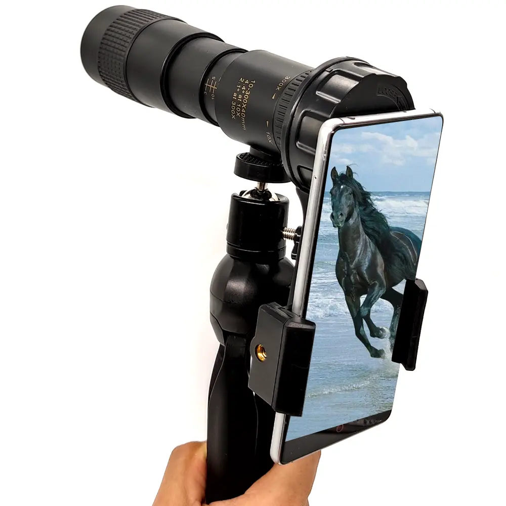 Longa Distância Mini 10-300x40 Super Telephoto Zoom Monocular Telescópio para Venda Ao Ar Livre