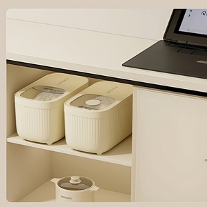 Contenedor de Almacenamiento de Arroz de Gran Capacidad, con Tapa Deslizante, a Prueba de Insectos y Humedad, Organizador de Cocina con <span class=keywords><strong>Taza</strong></span> <span class=keywords><strong>Medidora</strong></span>, de Polipropileno de Grado Moderno - Product Image 2