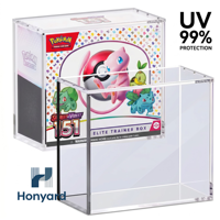 Étui en acrylique moderne avec protection UV pour boîte d'entraînement Elite Pokémon TCG |   Protection UV à 99 % et anti-poussière |   Écologique pour le stockage