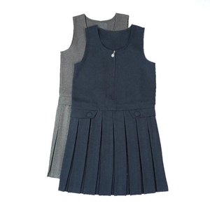 Vestido de Jersey de uniforme escolar azul marino de alta calidad para niñas con cremallera frontal Pinafore plisado <span class=keywords><strong>Primar</strong></span> - Product Image 2