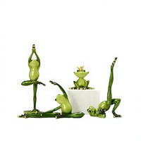 Figurine de grenouille en résine de style américain, sculpture animale, ornement décoratif pour la maison, meuble TV, entrée, cadeau