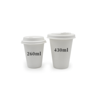 Couvre-gobelets en pulpe de bagasse de canne à sucre compostable, couvercles en bagasse biodégradables, jetables, étanches, gobelet à café de 14,5 oz