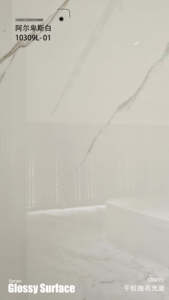 <span class=keywords><strong>Dalle</strong></span> <span class=keywords><strong>de</strong></span> pierre frittée effet marbre blanc premium 1000x3000mm avec veinage continu pour mur et sol - Pierre frittée pour cuisine - Product Image 4