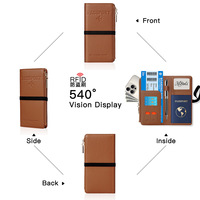 Portefeuille long en cuir de luxe vintage personnalisé pour femme, porte-cartes et passeport, élégant et tendance, fabriqué par le fabricant