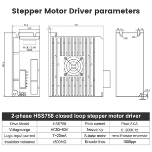 Kit de Motor Híbrido de 2 Fases 34 con Controlador HSS758 de 4.5nm 8nm 12nm, Pantalla Digital de Bajo Voltaje, Bucle Cerrado 34, Stepper de Bucle Cerrado - Product Image 5