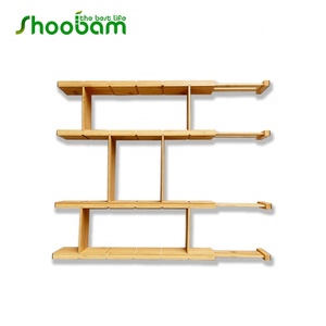 Organiseurs de tiroirs extensibles en <span class=keywords><strong>bambou</strong></span> réglables avec ressort, séparateurs de 17 à 22 pouces avec inserts, séparateur d'ustensiles de cuisine et de couverts - Product Image 6
