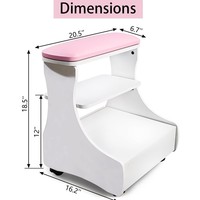 Repose-pieds pour manucure avec roulettes, en cuir PU, tiroir de rangement intégré, ensemble de manucure et pédicure, meuble