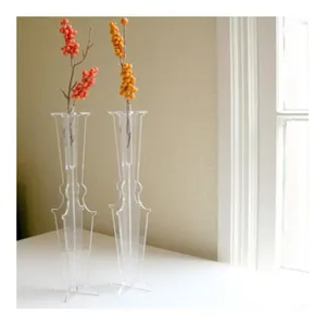 Mode clair plexiglas Vase fleur acrylique Vase pour plante mariage anniversaire Table maison bureau décoration mignon Table