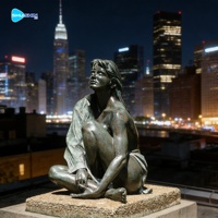 Sculpture de figure féminine en bronze grandeur nature pour jardin et cour, statue d'art extérieure artisanale