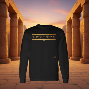 T-shirt à manches longues EDO ONE Gold, design égyptien, noir - Product Image 3