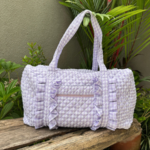 Sac de voyage personnalisé pour femmes, <span class=keywords><strong>week</strong></span>-<span class=keywords><strong>end</strong></span>, <span class=keywords><strong>en</strong></span> coton matelassé, grand sac de sport avec volants - Product Image 2