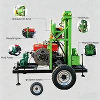 Plateforme de forage hydraulique portable pour puits d'eau de 100 m/150 m, petite machine de forage pour puits d'eau pour l'exploitation minière, plateforme de forage d'eau portable