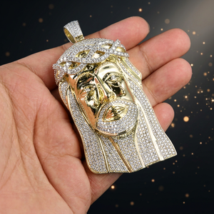 Pendentif unisexe en émail modèle 16 Jésus, en alliage personnalisé avec diamants, style classique, bijoux Ice Box Jewells - Product Image 3