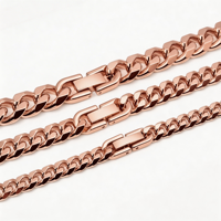 Collier chaîne cubaine unisexe en acier inoxydable à maillons épais, plaqué or, bijou tendance et à la mode, nouveau style avec fermoir