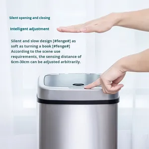 Cubo de basura con <span class=keywords><strong>sensor</strong></span> de acero inoxidable de alta calidad con diseño clásico, ideal para uso doméstico y de oficina - Product Image 5