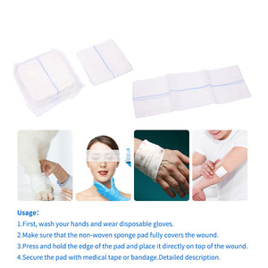 <span class=keywords><strong>Compresses</strong></span> de gaze médicale absorbante compressée chirurgicale <span class=keywords><strong>10x10</strong></span> avec ligne bleue détectable aux rayons X - Product Image 6