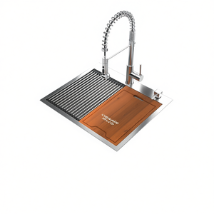 Fregadero de Cocina de Acero Inoxidable de un Solo Tazón, 25x22 Pulgadas, Empotrable/Sobre Encimera, Diseño Moderno, Acabado Cepillado - Product Image 1