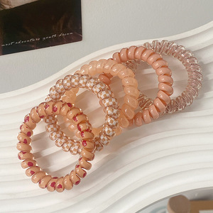 5 pièces/ensemble fil téléphonique <span class=keywords><strong>cheveux</strong></span> cravates coloré en <span class=keywords><strong>plastique</strong></span> <span class=keywords><strong>spirale</strong></span> <span class=keywords><strong>cheveux</strong></span> cravates élastiques <span class=keywords><strong>cheveux</strong></span> bandes - Product Image 6