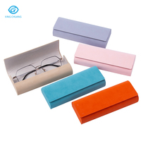 Étui à lunettes portable en PU semi-rigide fait main, personnalisable avec logo, boîte à lunettes optiques, étui carré tendance pour lunettes