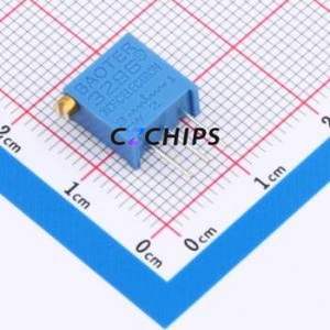 Resistencia Ajustable/Potenciómetro 3296X-100, Componente de Orificio Pasante (THT)-3P, 9.5x4.8mm, Resistencia de 10 Ohmios, 10%, 500mW, 250ppm ℃ - Product Image 1