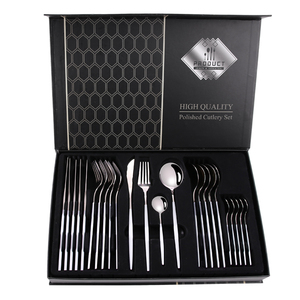 Juego de cubiertos de lujo, cubiertos de 16 piezas, juego de cubiertos de acero inoxidable, cubiertos principales, vajilla de plata, juego de cena - Product Image 1