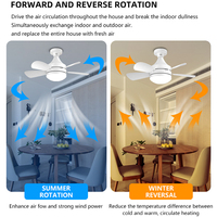 Ventilateurs de plafond avec lumières et télécommande, Ventilateur de plafond encastré, Ventilateur LED à lame intelligente moderne