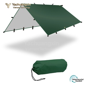 Trigone V-Type Four-corner 19 hanging points multi-functional silver-coated grid outdoor hiking camping waterproof - Product Image 3